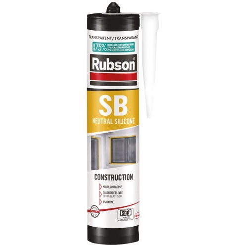 Mastic silicone - bâtiment - 280 mL - transparent