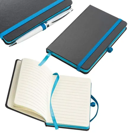 Easy Gifts Notizbuch im PU-Hardcover mit 160 linierten Seiten, DIN A6, türkis