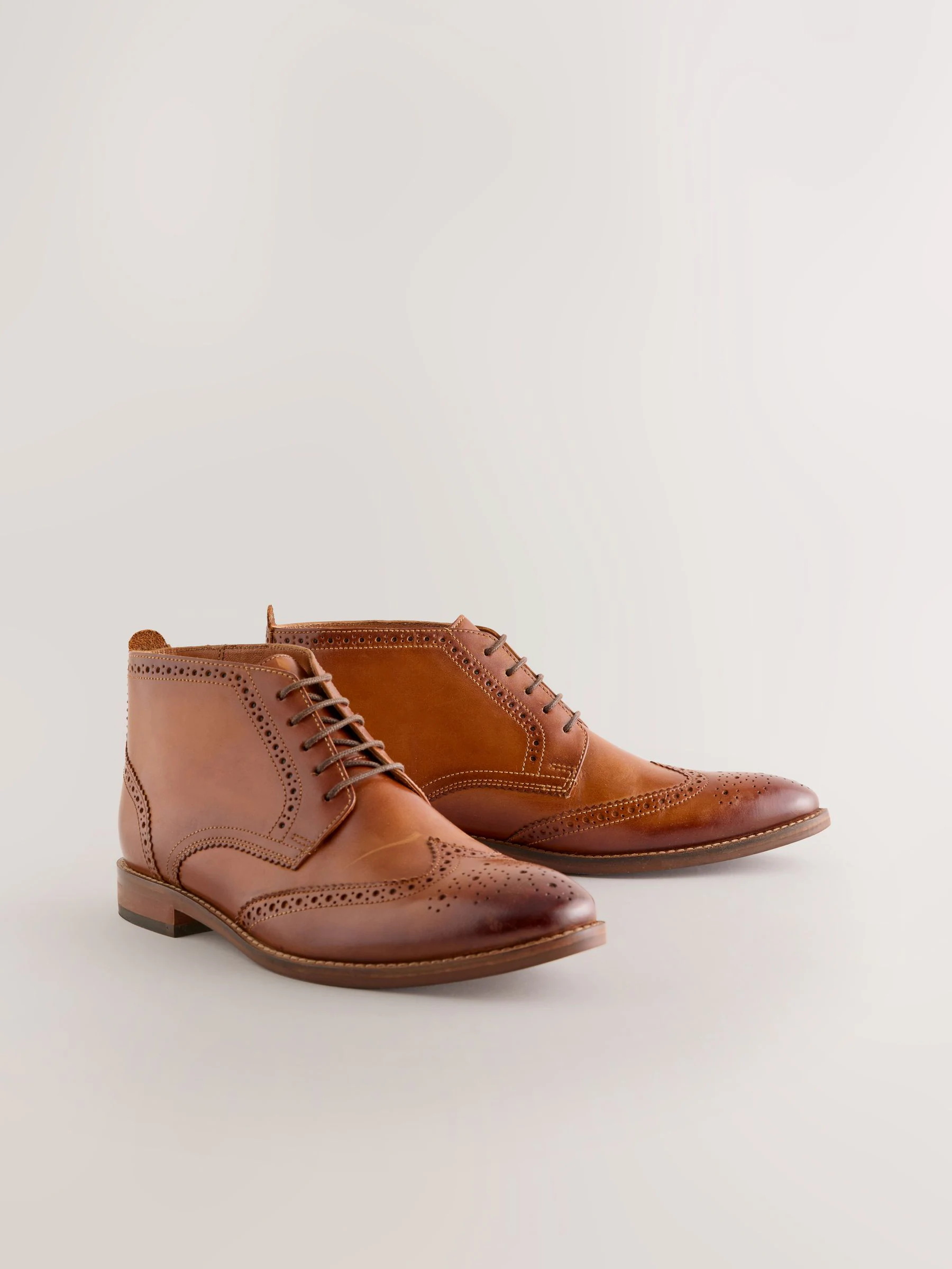 Lichtbruin - Smart Brogue Leather Boots