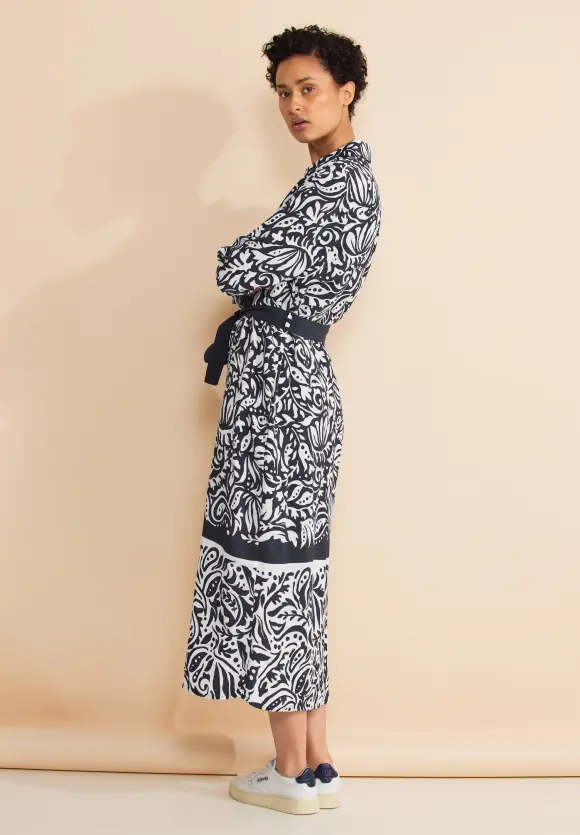 Maxi Print Kleid - deep blue