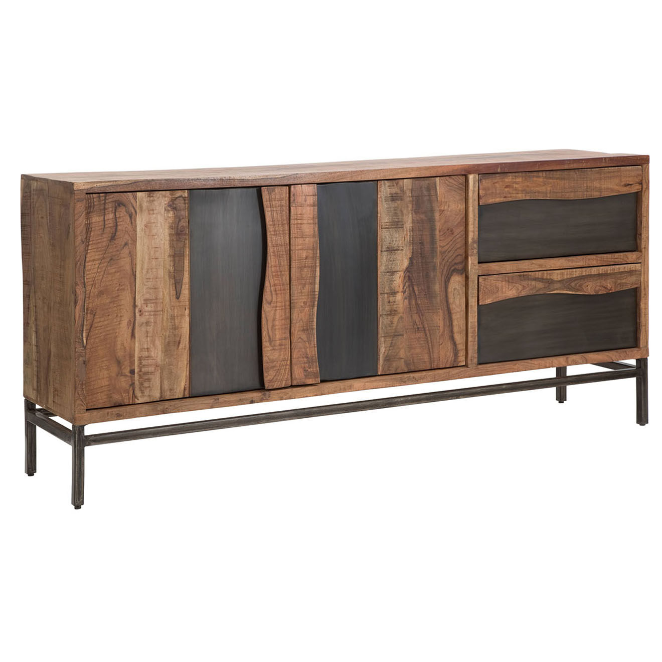 Mauro Ferretti Meuble de rangement Yellowstone  marron/noir - 175x40x80 cm
