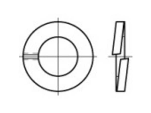 TOOLCRAFT 105647 Fjederring Indvendig diameter: 27.5 mm DIN 127 Fjederstål 100 stk
