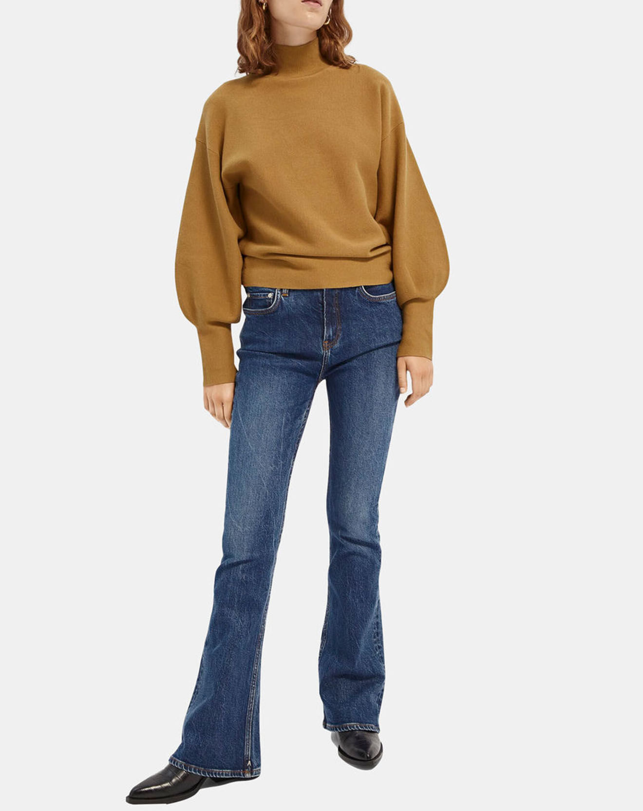 Scotch & Soda Jean charm flare taille haute bleu moyen