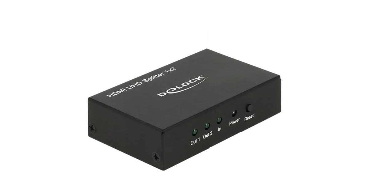 DeLOCKHDMI Ultra HD Splitter 1 x HDMI in > 2 x HDMI out 4K splitter & switches  (Zwart)