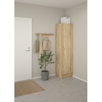 Opbergkast 1-deurs Cosmo eiken spaanplaat 200 x 49,2 x 47,1 cm