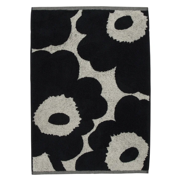 Marimekko - Unikko Handtuch 50 x 70 cm, baumwollweiss / dunkelblau
