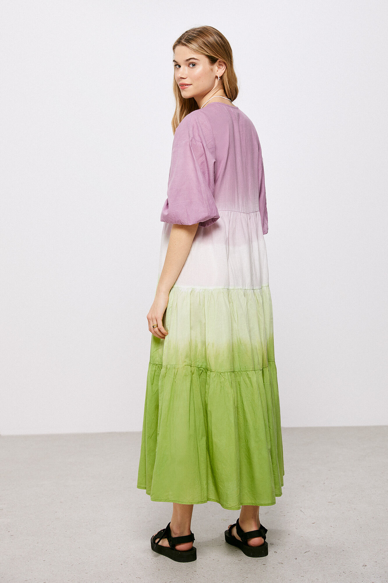 Vestido midi com efeito degradê - roxo