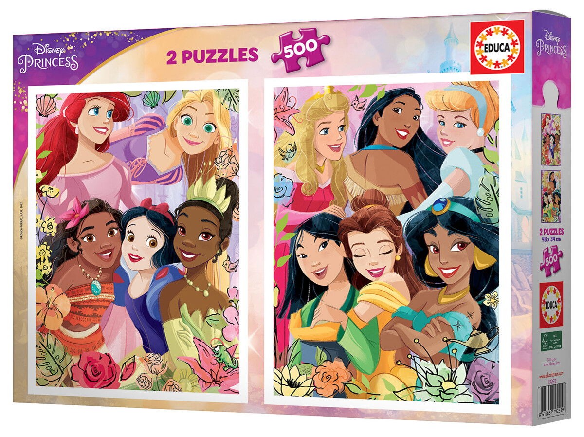 Educa - Puslespil - 2x500 Disney Prinsesser