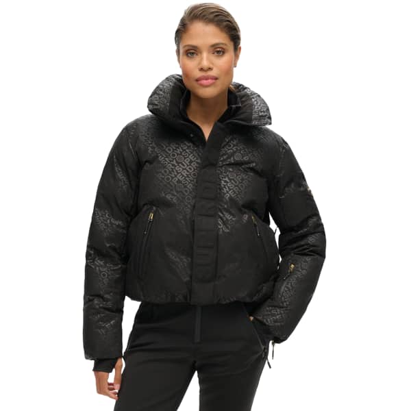 Veste de ski SUPERDRY SLALOM PUFFER JACKET SUPERDRY MONOGRAM BLACK LUXE