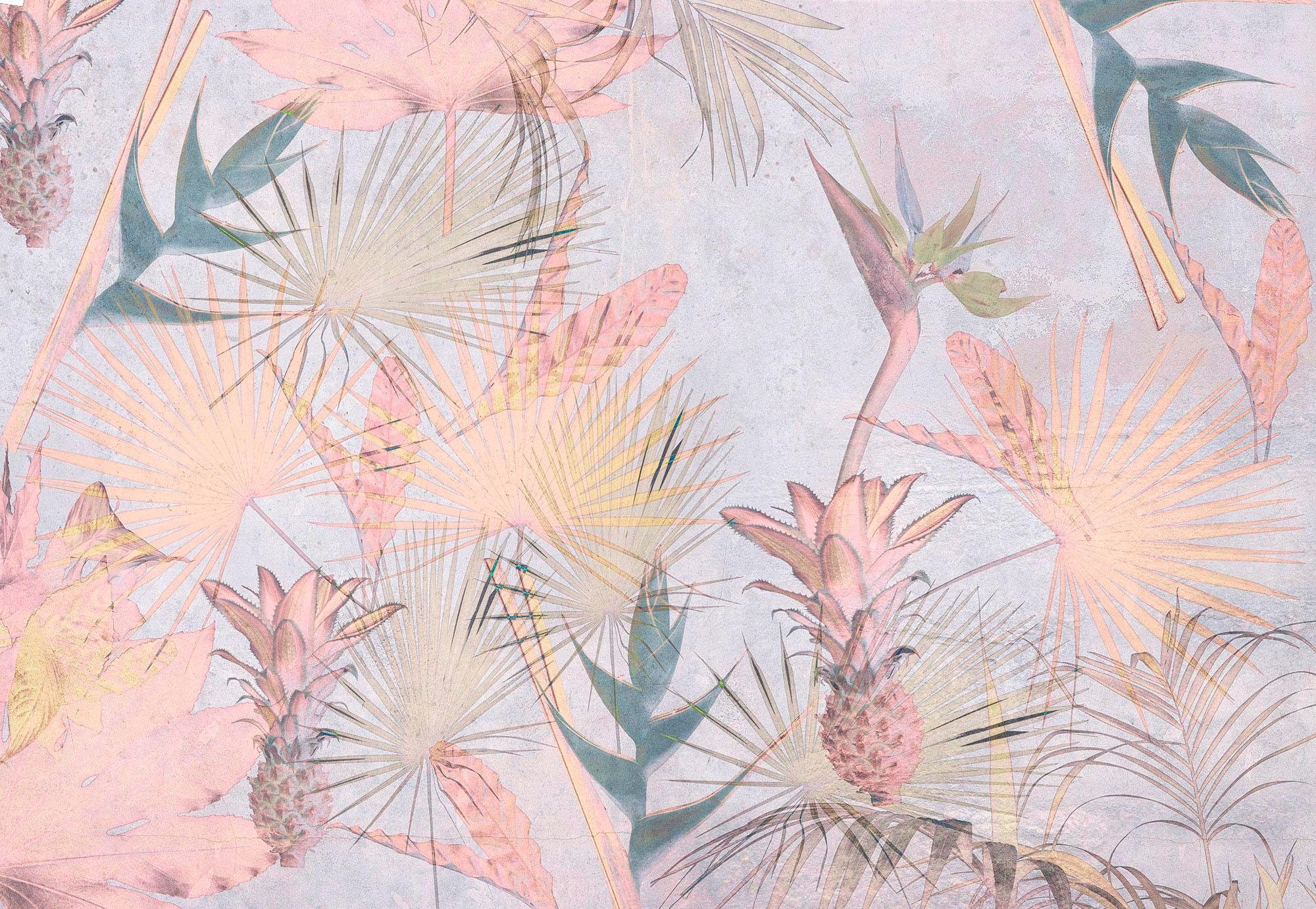 Komar Fototapete »Tropical Concrete - Grösse 368 x 254 cm« bedruckt glatt Wohnzimmer, Schlafzimmer