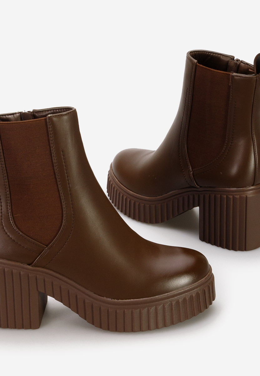 Bottines à talon brunes Noraeva