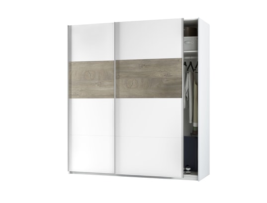 TERRE DE NUIT - Armoire avec 2 portes coulissantes blanc