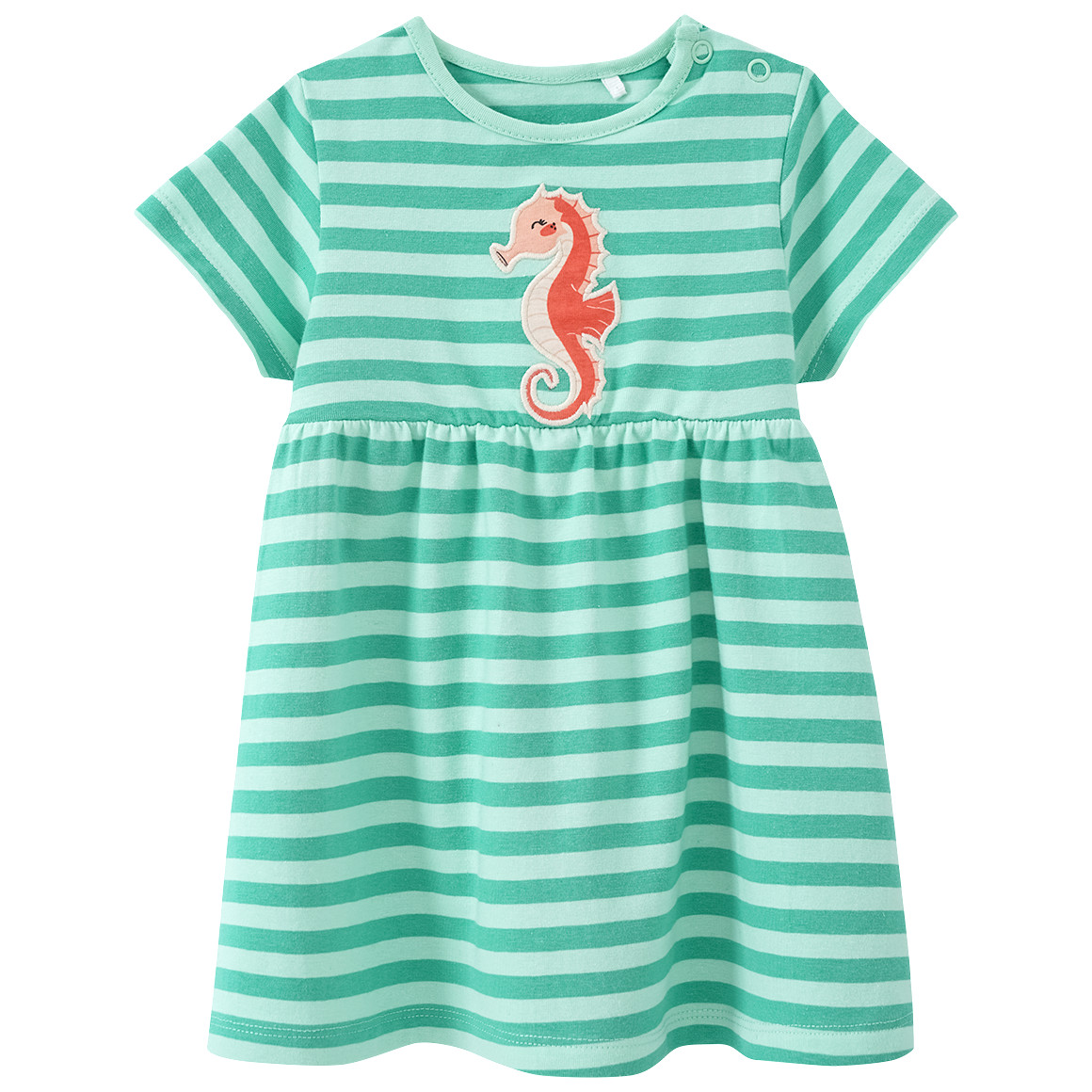 Topomini Baby Kleid mit Seepferdchen-Applikation hellgrün / grün
