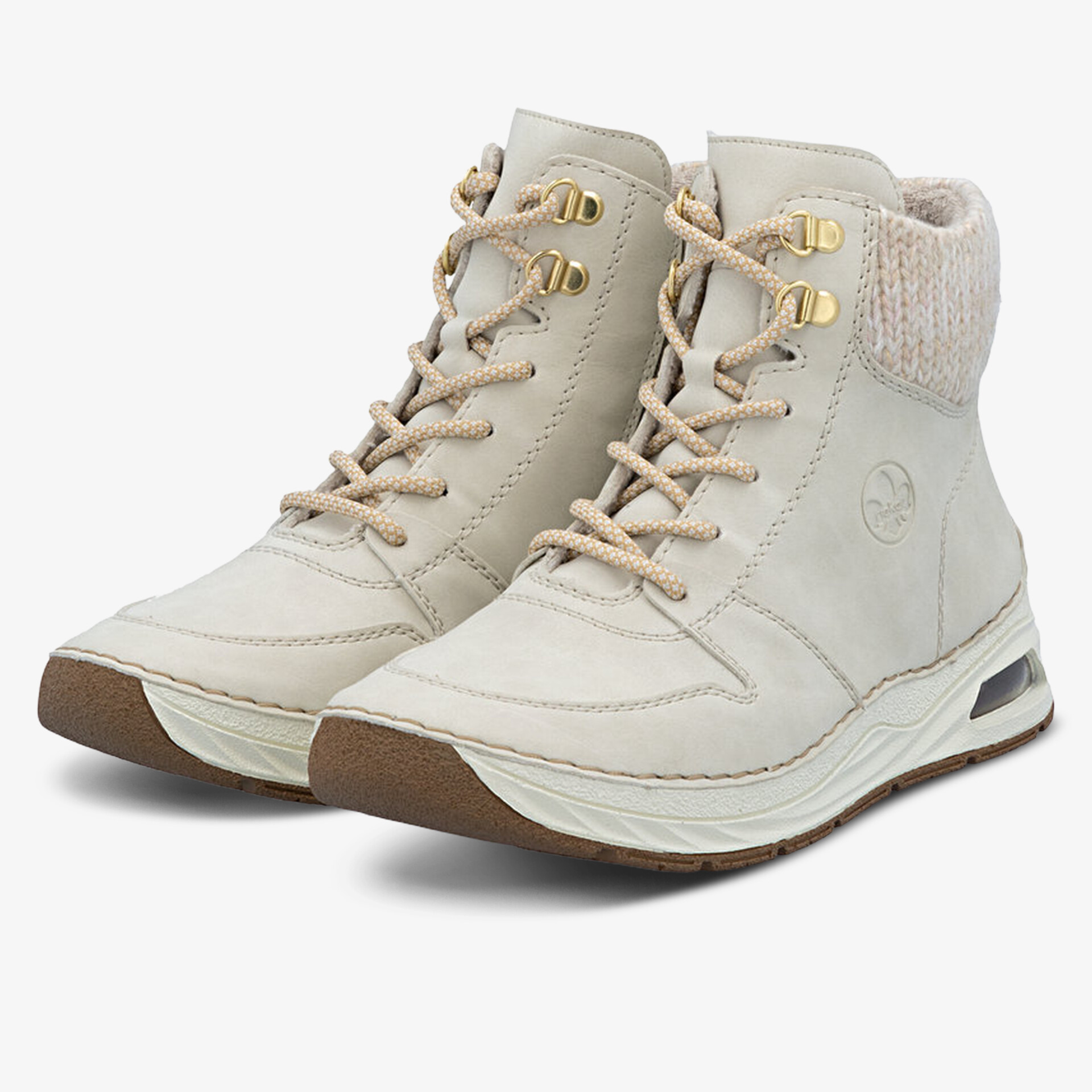 rieker Damen Schnürstiefeletten beige