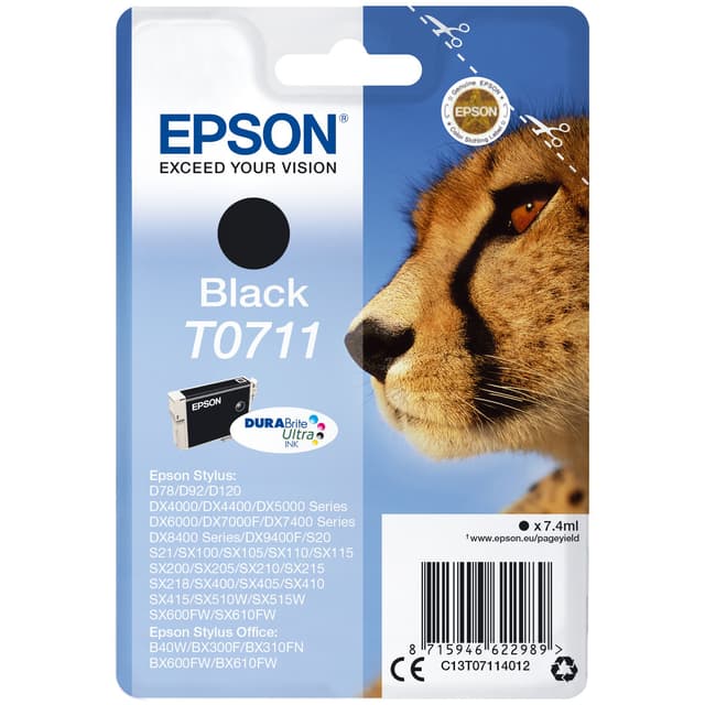 Epson blækpatron DuraBrite Ultra T071 Sort