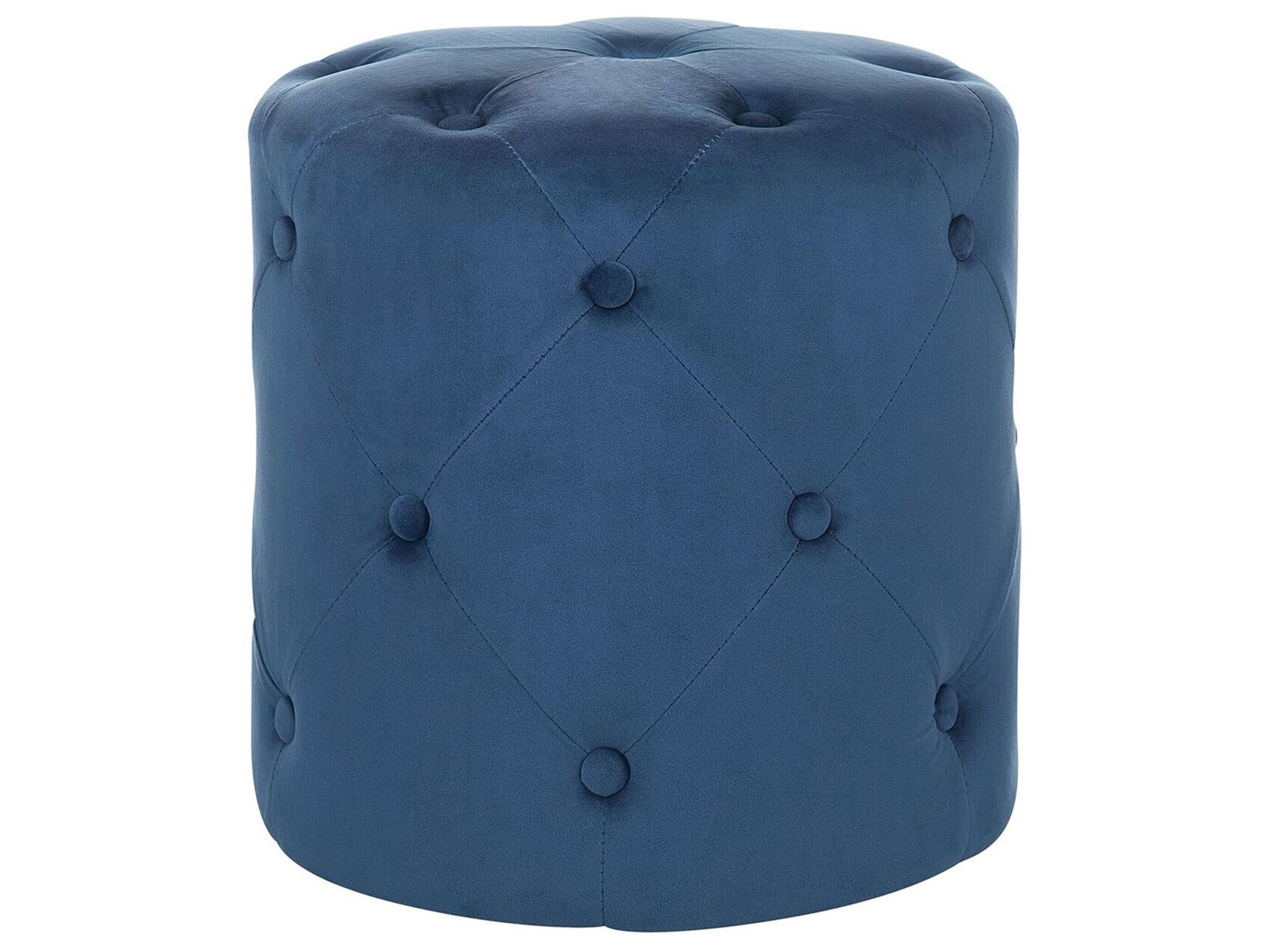 Poef COROLLA Fluweel Donkerblauw