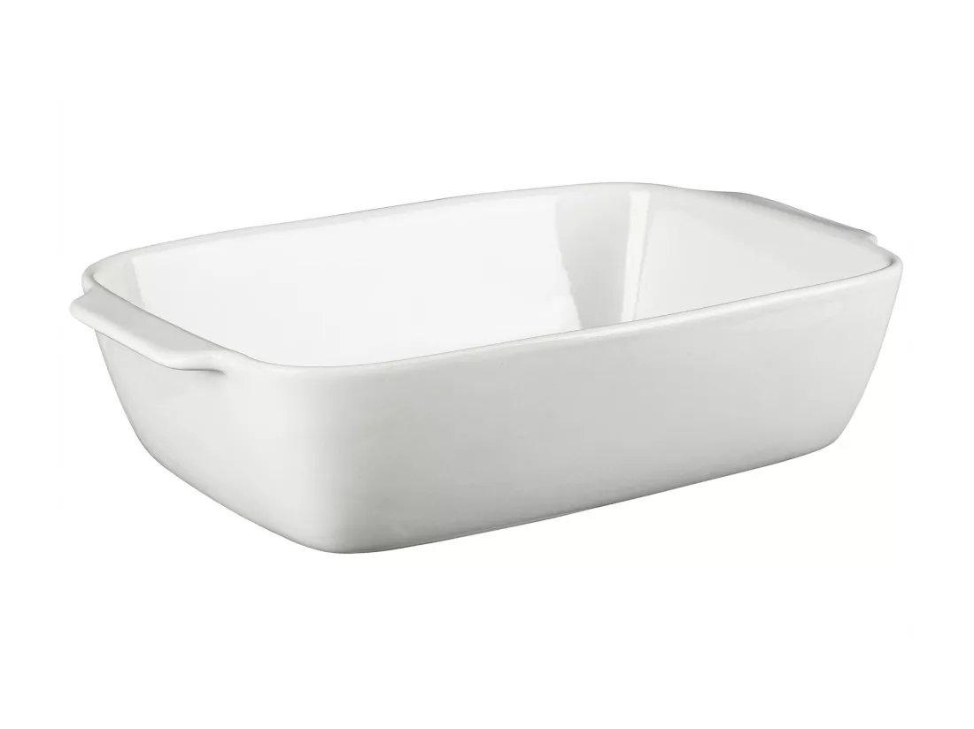 Plat à four rectangulaire 25x8x40cm en Grès Blanc MasterPRO