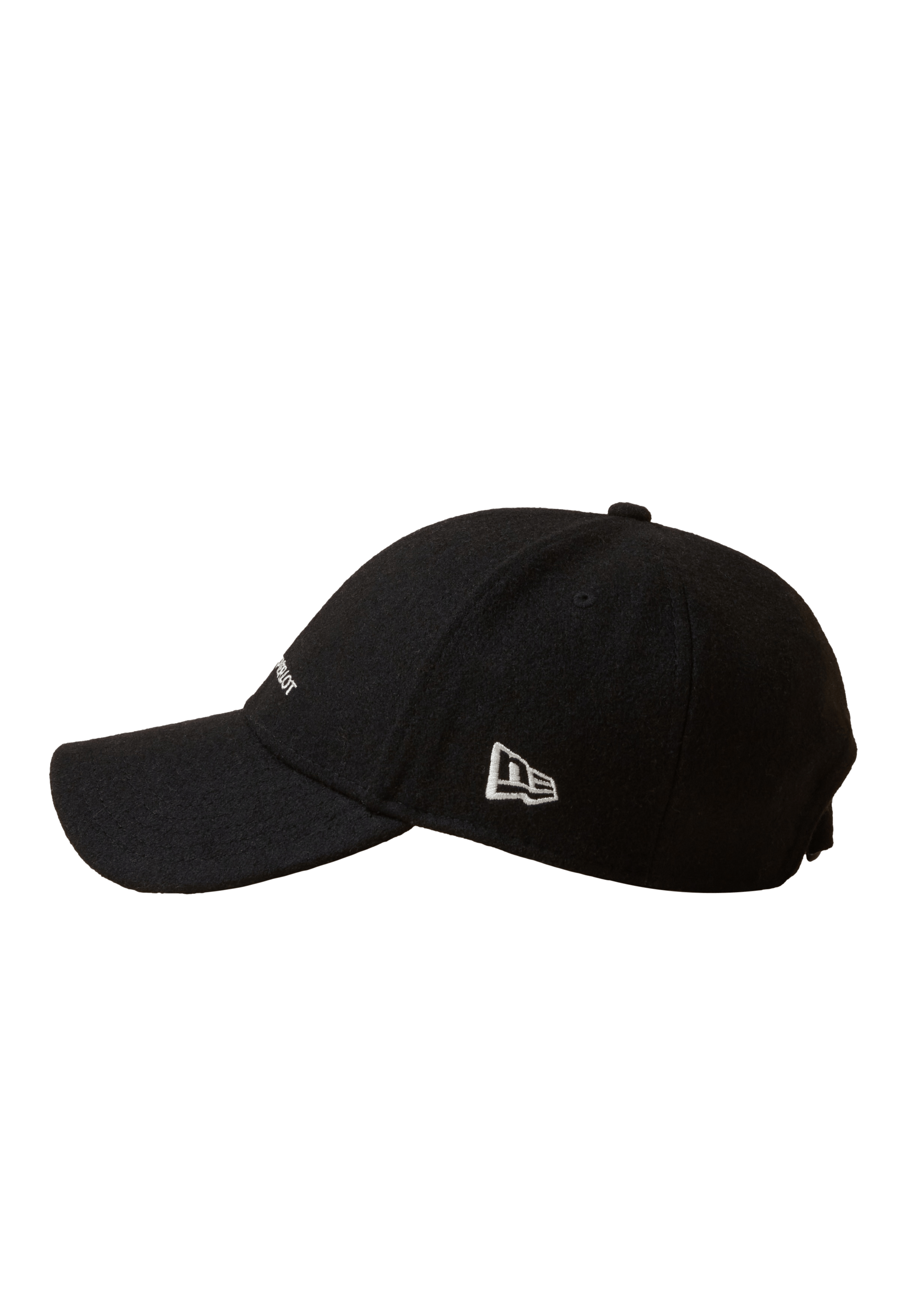 Casquette brodée en laine mélangée | Noir