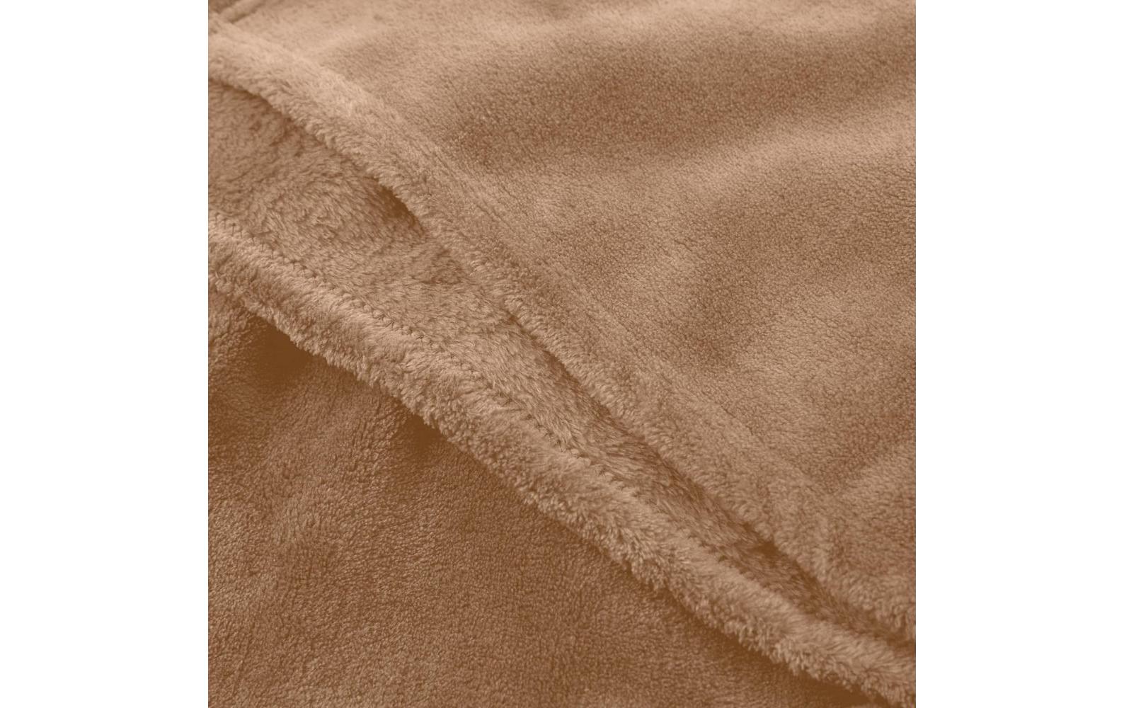 Kuscheldecke Hellbraun 240 x 220 cmSofa- und Tagesdecke