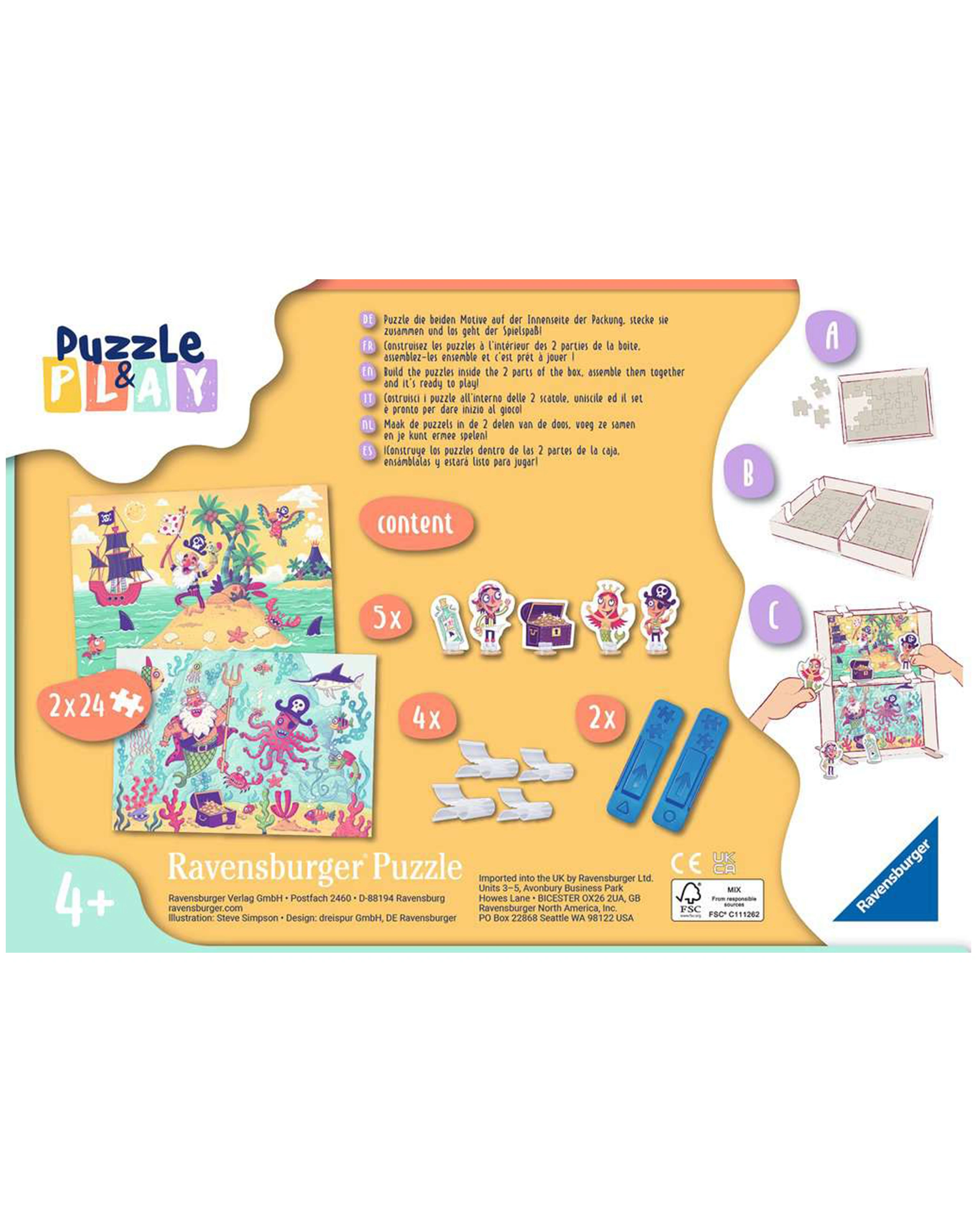 Puzzle PUZZLE&PLAY - PIRATEN 1 2x24-teilig