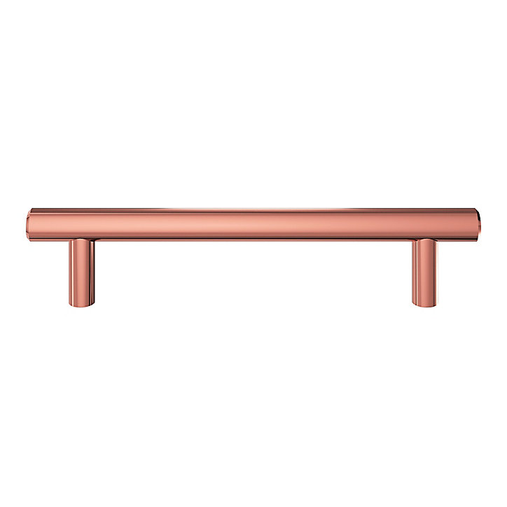 Poignée de meuble en T GoodHome Dizel acier doré l.168mm x l.12mm x H. 35mm entraxe 128mm
