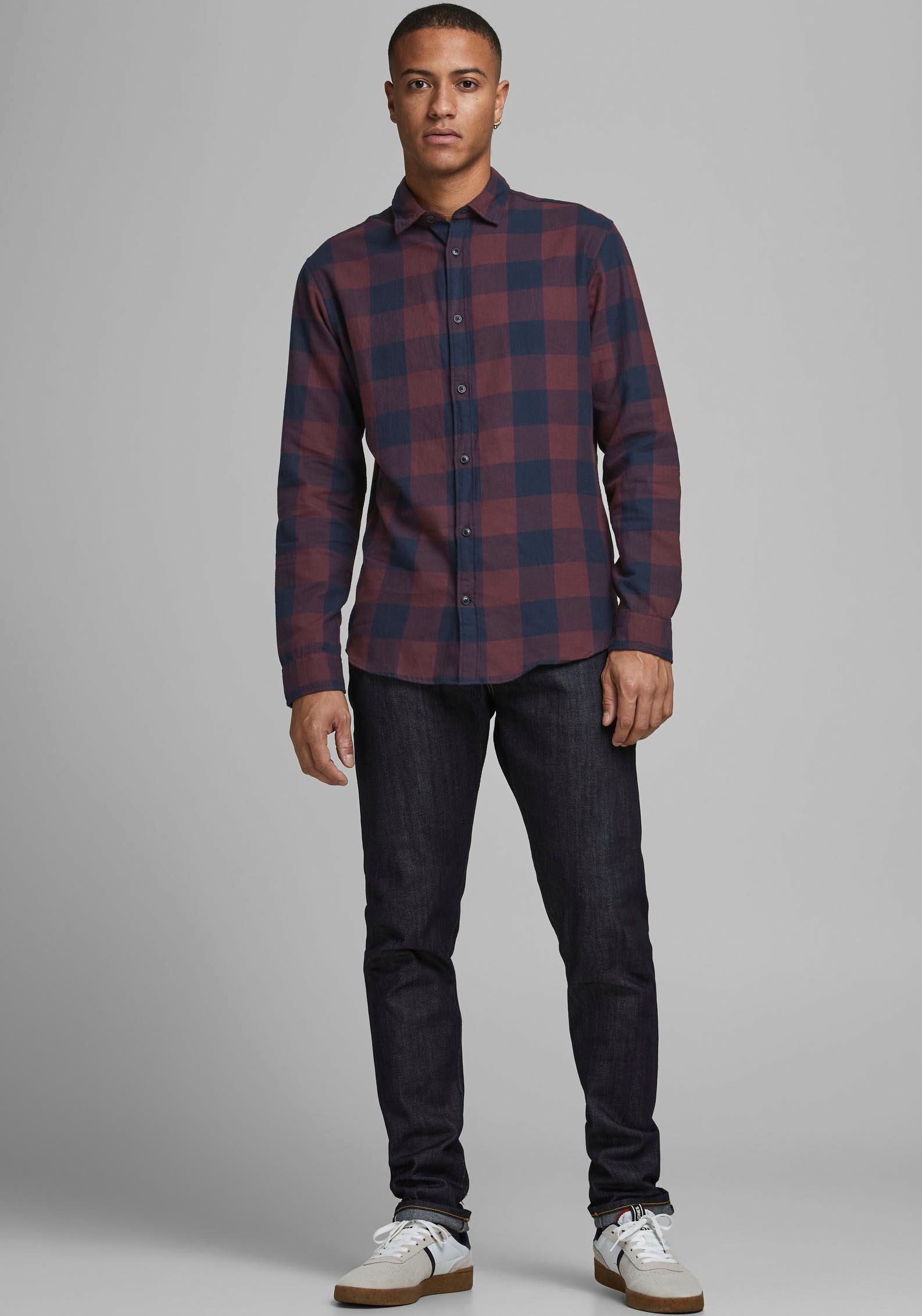 Jack & Jones Karohemd »JJ JJEGINGHAM TWILL SHIRT L/«