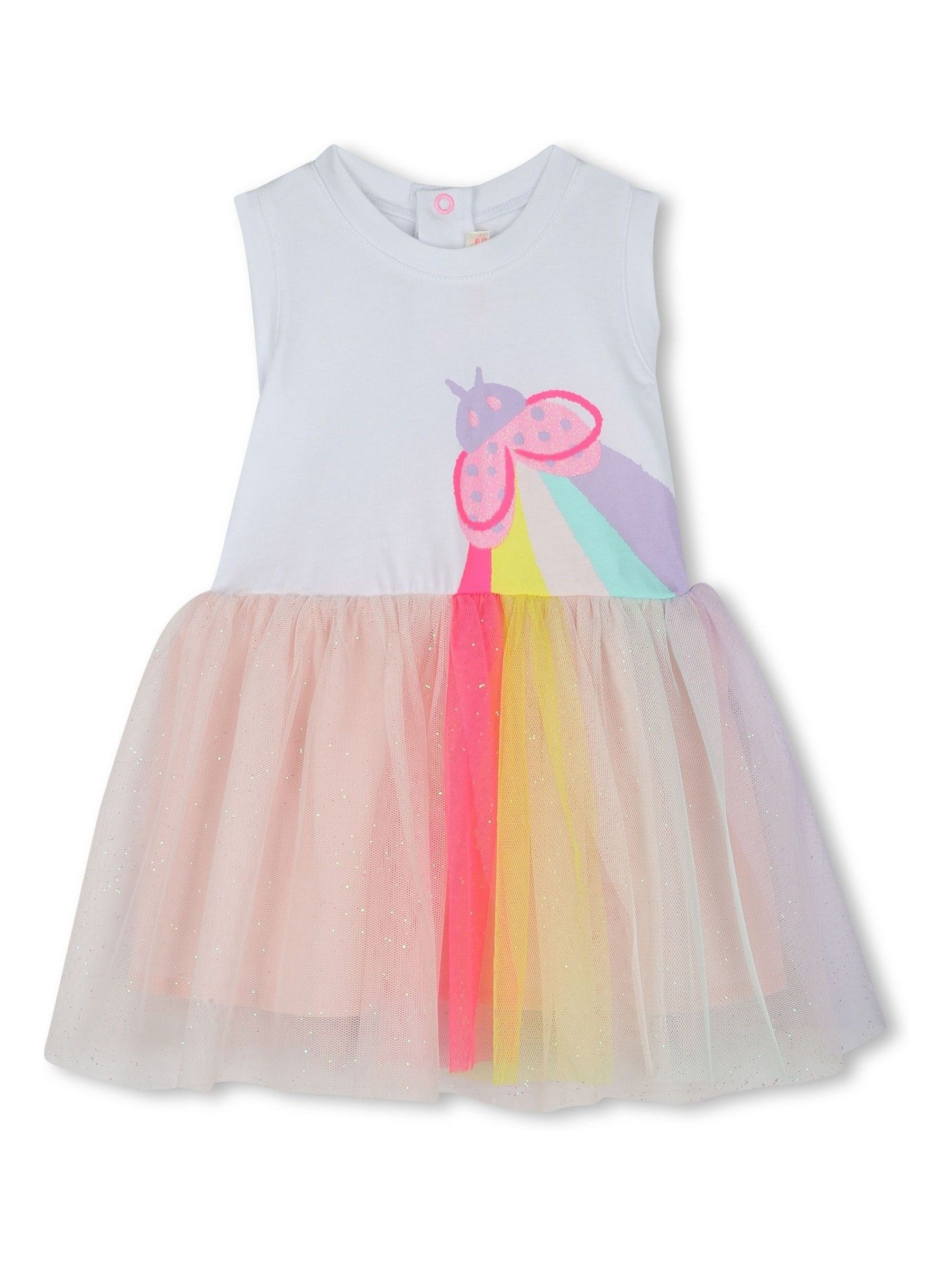 Billieblush roze mesh pailletten babyjurk en bloomer set