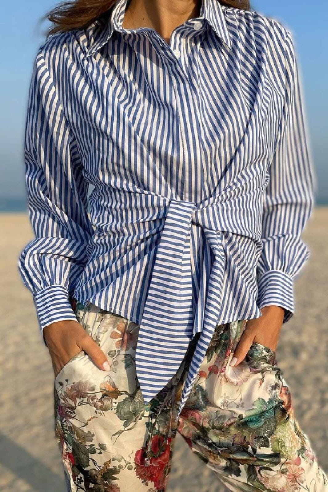 Karmamia Lee Shirt sea stripe cotton