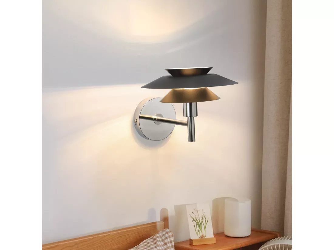 NETTLIFE Applique murale intérieure Noir - Lampe de chambre à coucher Design moderne G9 Sans ampoule (Max.25W)