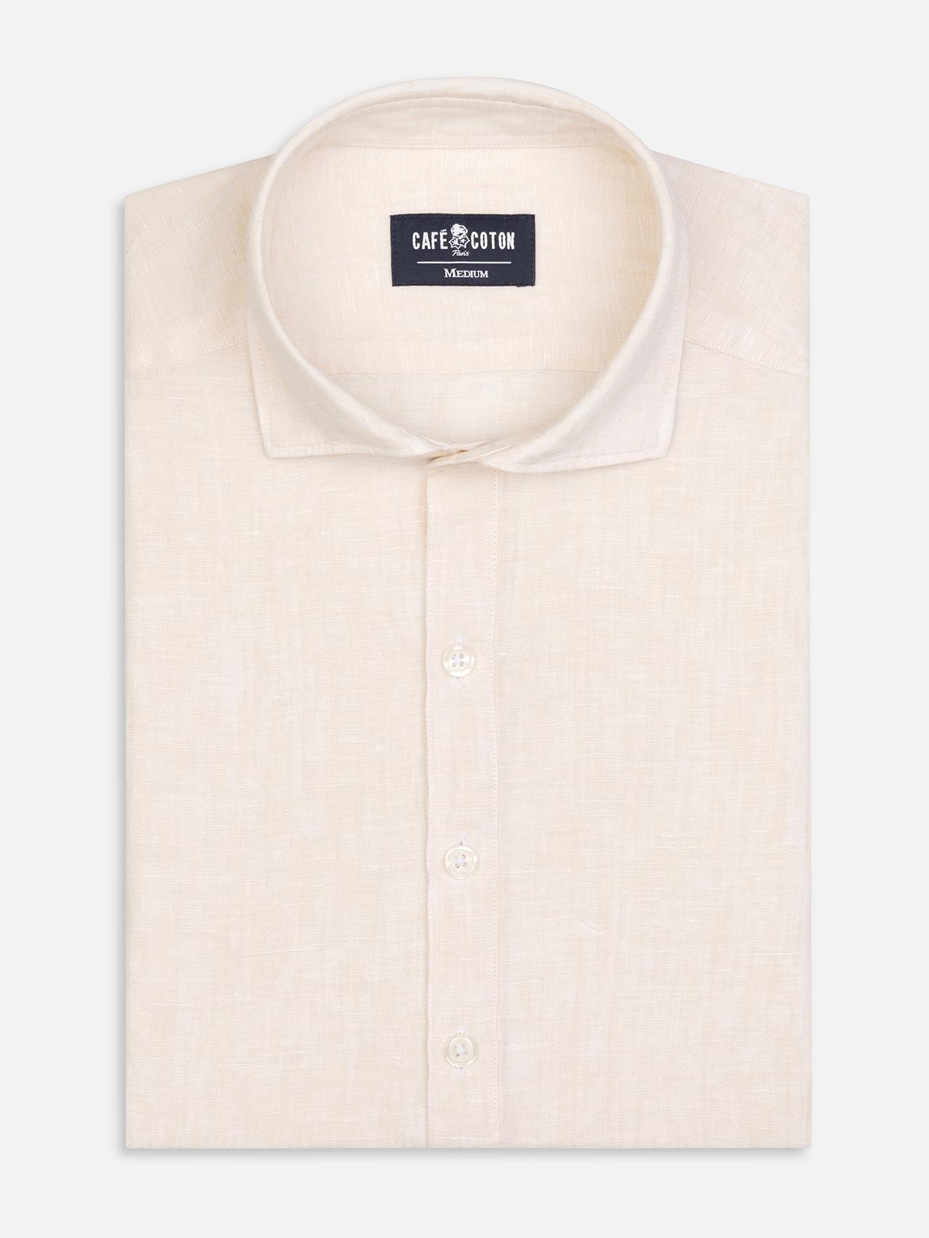 Chemise popover Olaf en lin sable