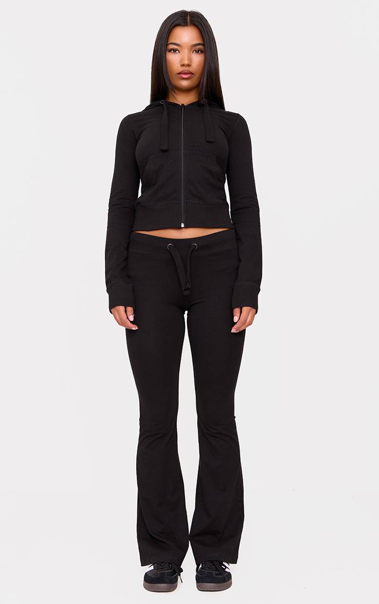 Noir Pantalon Évasé Skinny Taille Basse Coordonné