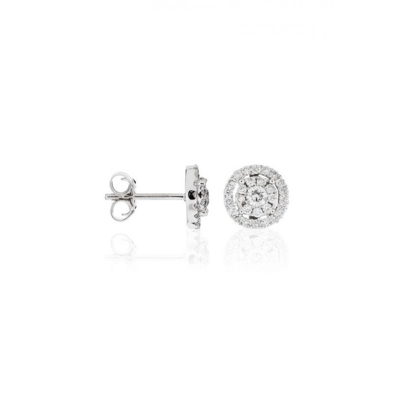 Boucles d'oreilles Or Blanc et Diamant