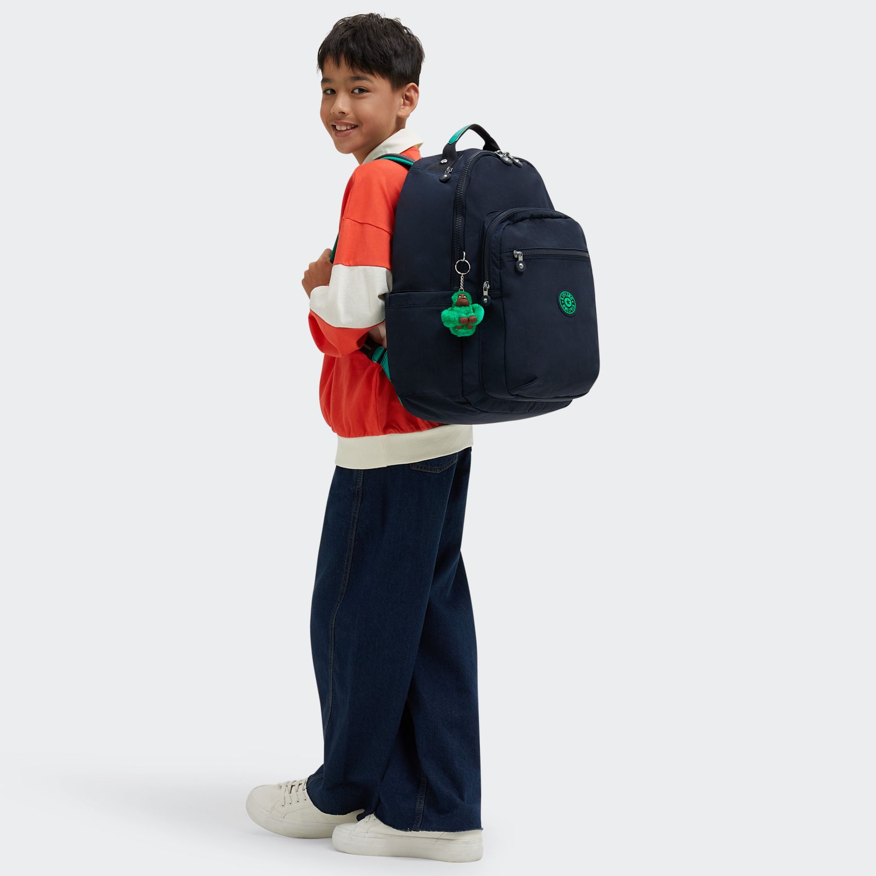 SEOUL Grand Sac à Dos avec Protection pour Ordinateur Portable - Blue Green Block