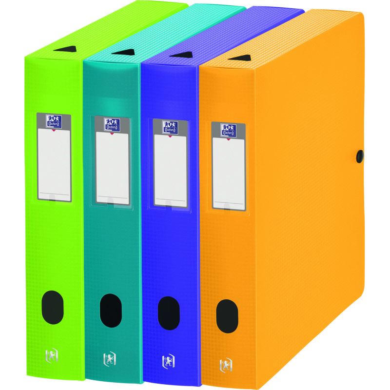 Boîte de classement plastique OXFORD Memphis dos 6 cm couleurs assorties mode
