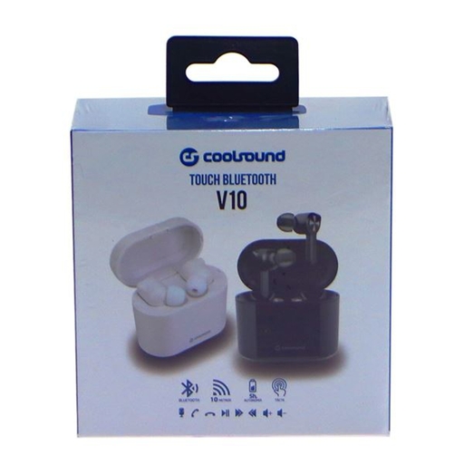 Fones de ouvido intra-auriculares TWS V10 Touch Bluetooth brancos Coolsound