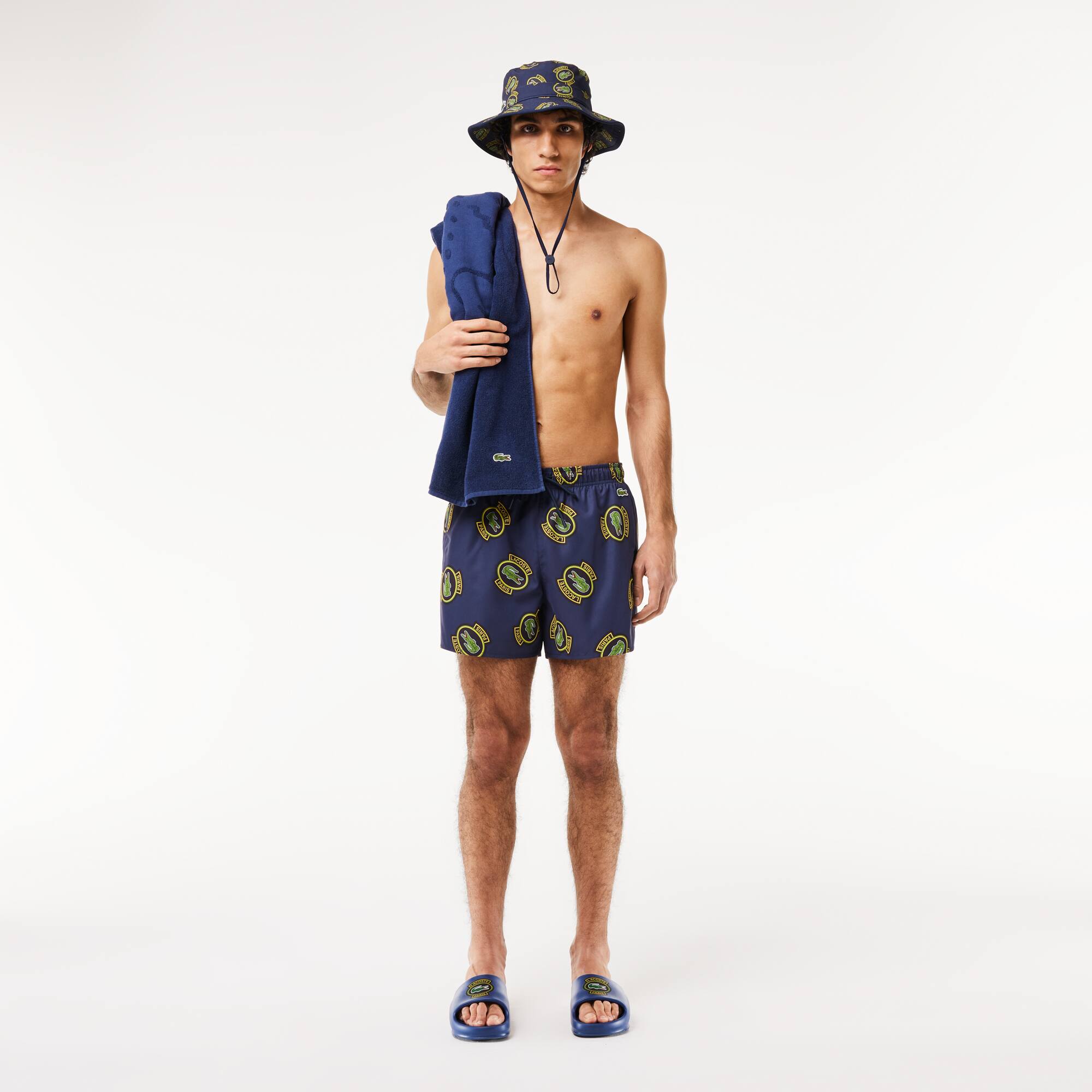 Kurze Badehose mit Aufdruck Badebekleidung - Blau - Lacoste - Herren