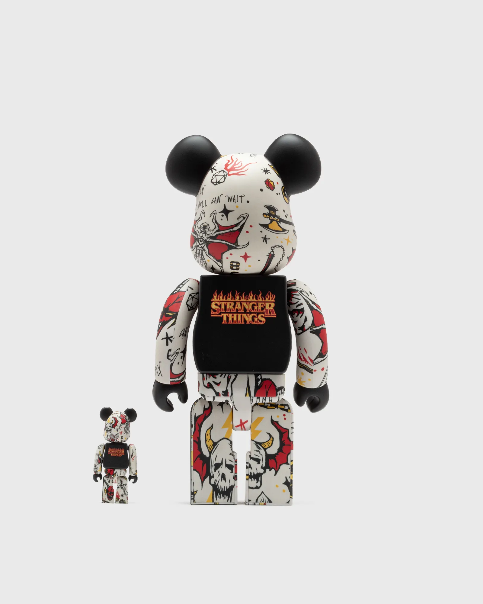 MEDICOM BEARBRICK 100% 400% STRANGER THINGS HELLFIRE CLUB