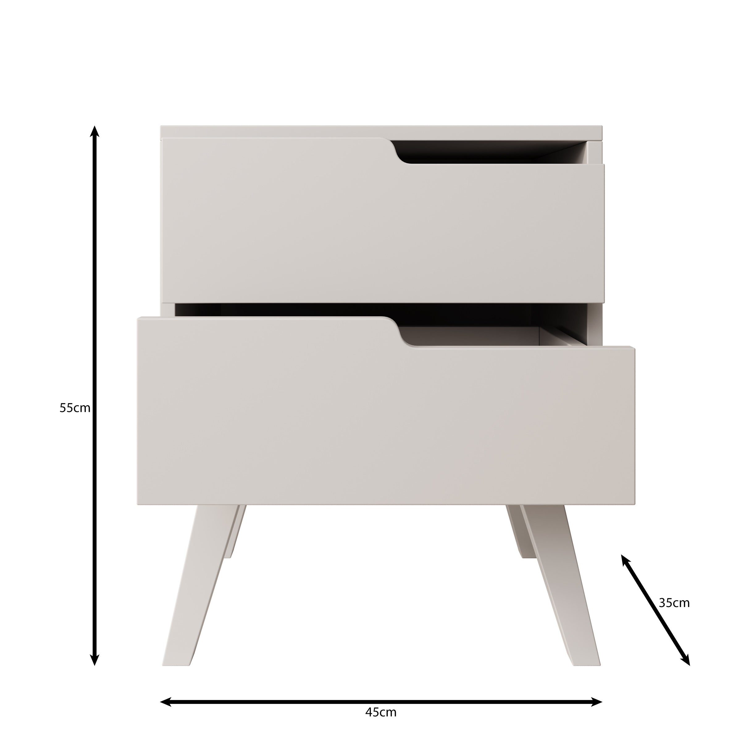 Nido - Nachtkastje rechts - Beige - 45x35x55 cm