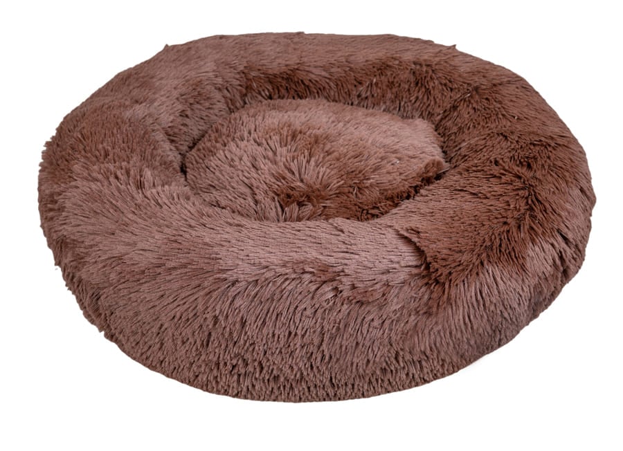 Cama redonda antiestresse marrom para cães Leeby