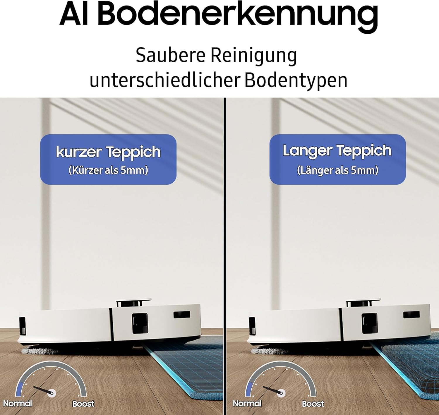 Samsung VR7MD96B14G/WD Bespoke Jet Bot Combo Steam Plus, Saugroboter mit Wischfunktion, 5 W Saugleistung, 0,25 l Staub / 0,1 l Wasser, Clean Station Steam Plus, AI Bodenerkennung, Satin Greige