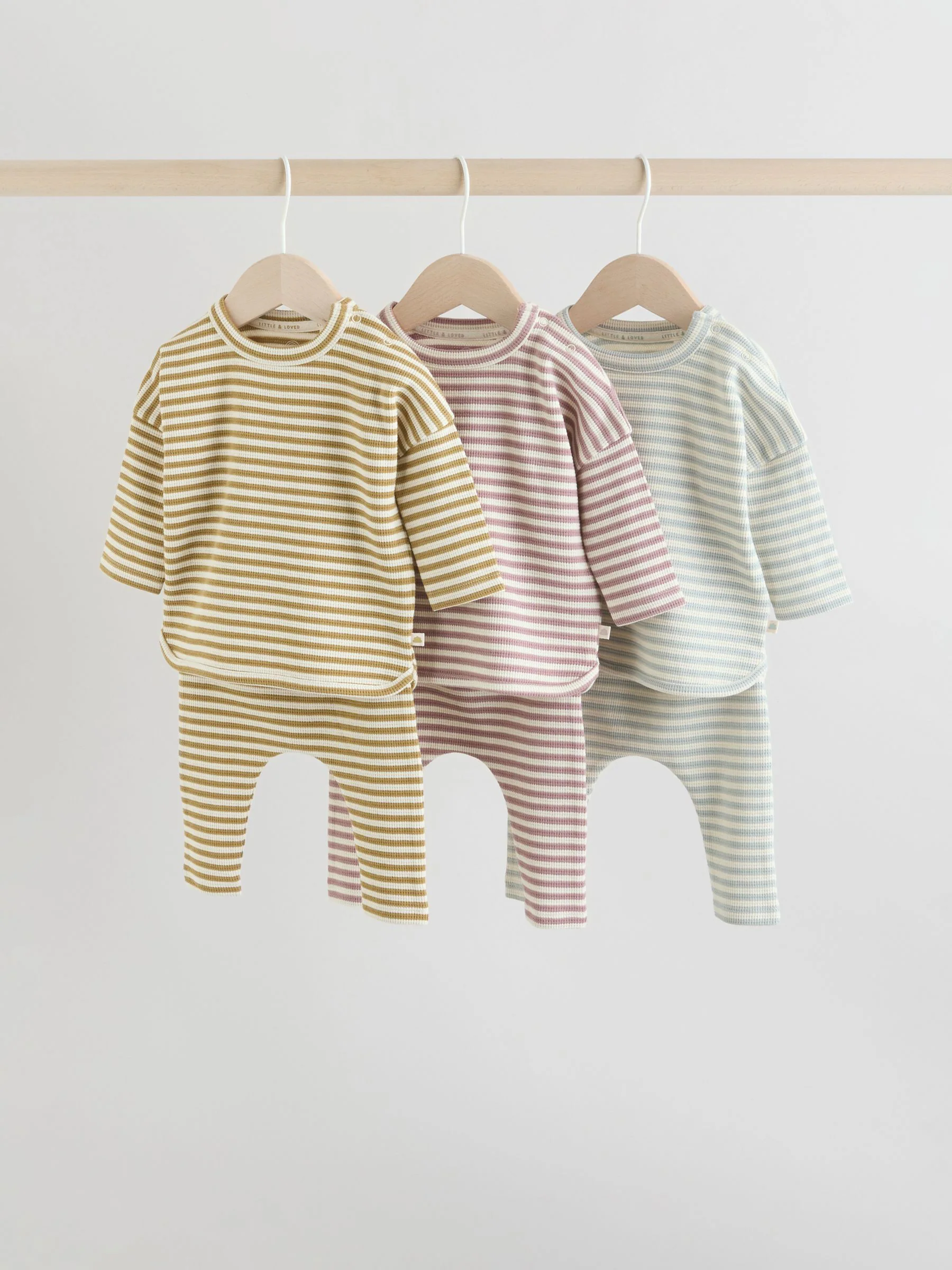 Geel/roze/blauw - Baby Jersey Tops and Leggings Set 6 Piece (0mths-2yrs)