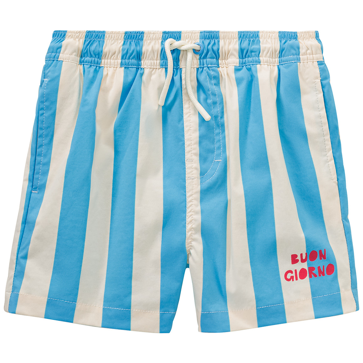 Jonas Nielsen Jungen Badeshorts mit Streifen hellblau / weiss