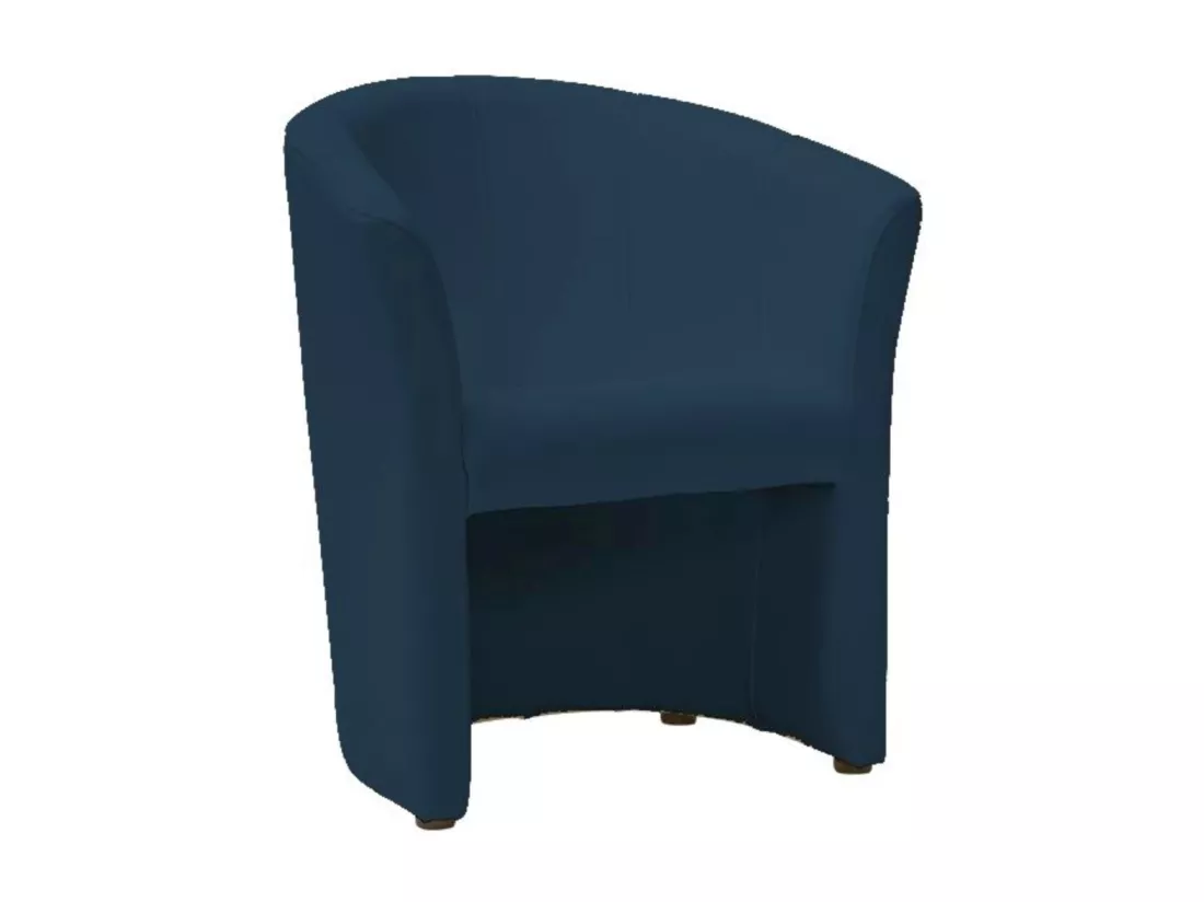 Fauteuil design confort écocuir bleu marine Tisso