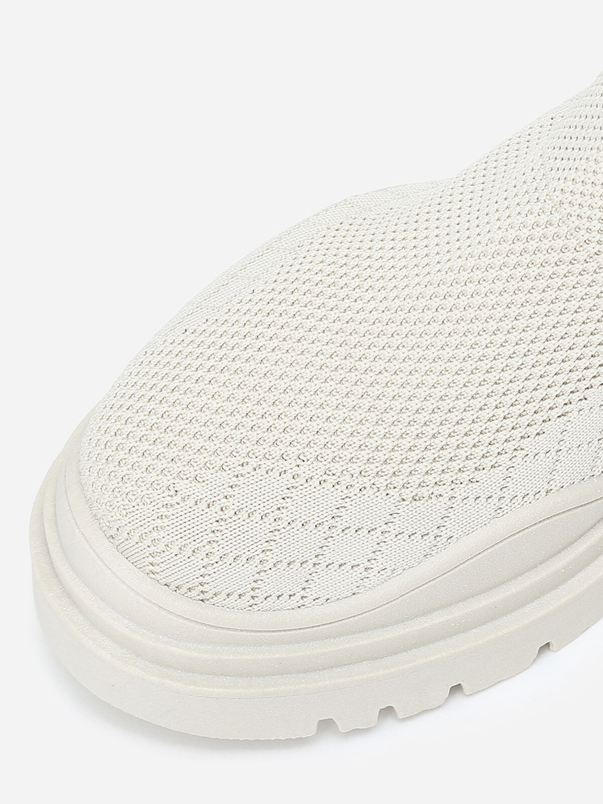 Bottines chaussettes crantées- Beige