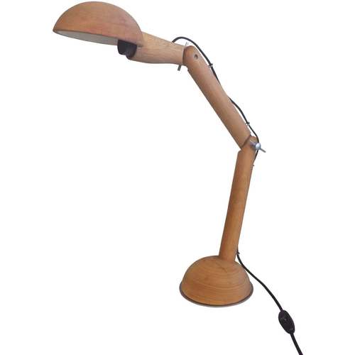 Tosel - Lámpara de escritorio redondo madera natural Beige