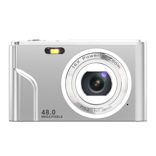 Digitalkamera med 48 MP, HD 1080p, 16x zoom, hukommelseskort Sort