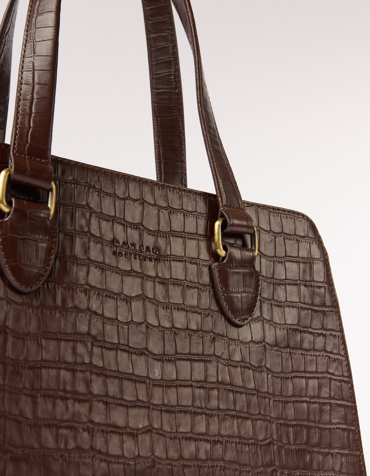 Blair - Chocolate Croco Print Leather