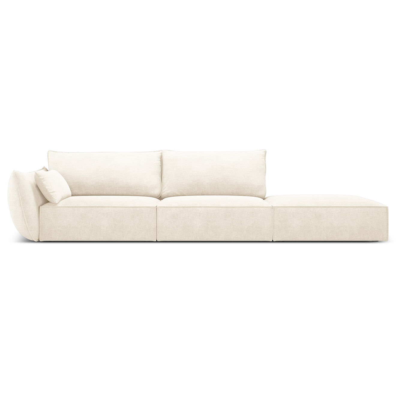 Mazzini Sofas Canapé gauche Vanda 4 Places beige clair - 286x100x85 cm