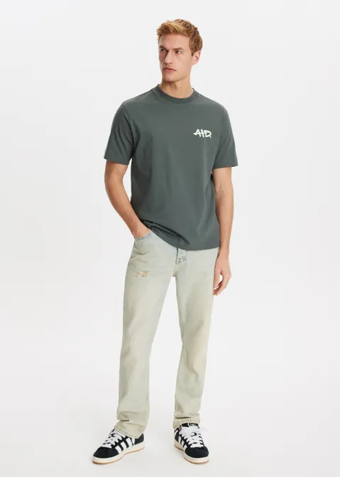 T-shirt met print merk groen (GRN.G)