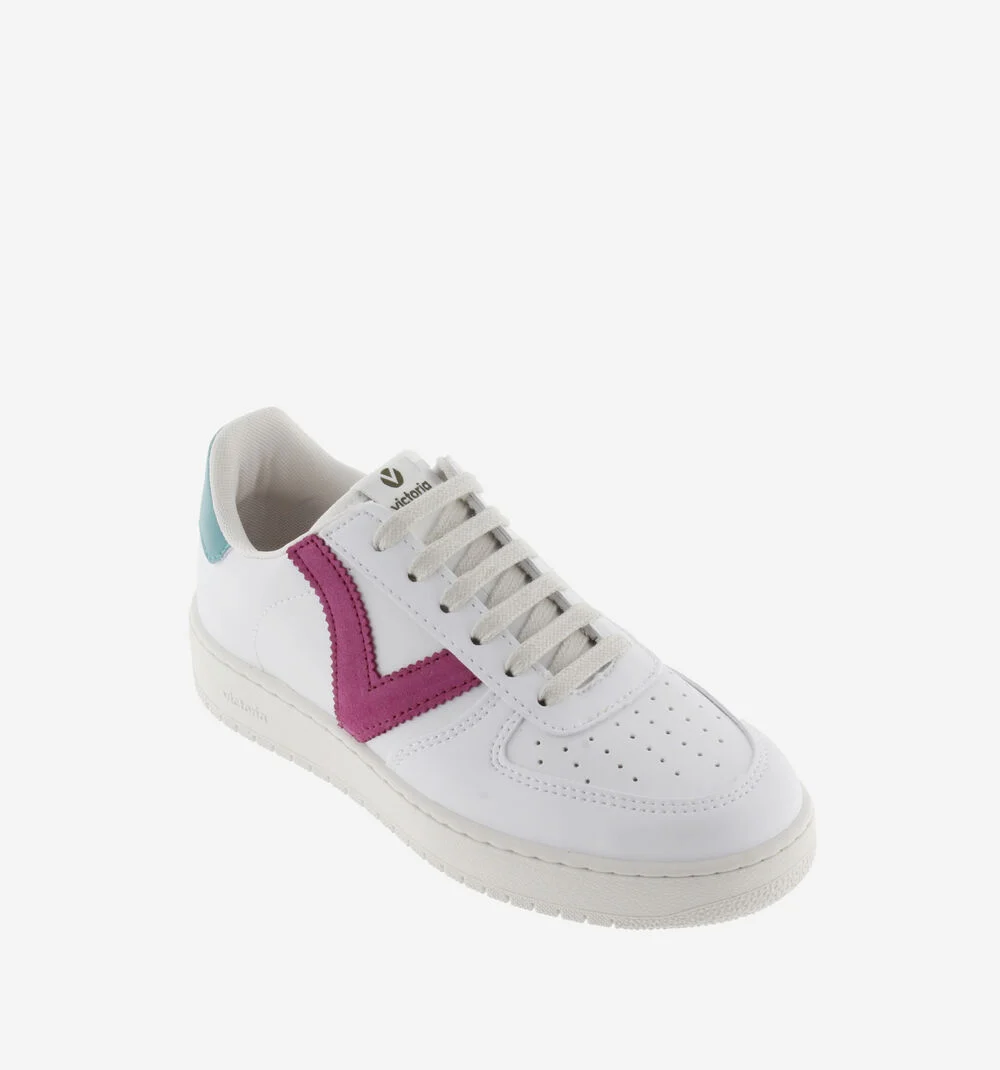 MADRID EFFET CUIR CONTRASTANT Baskets sport unisexe FUCSIA